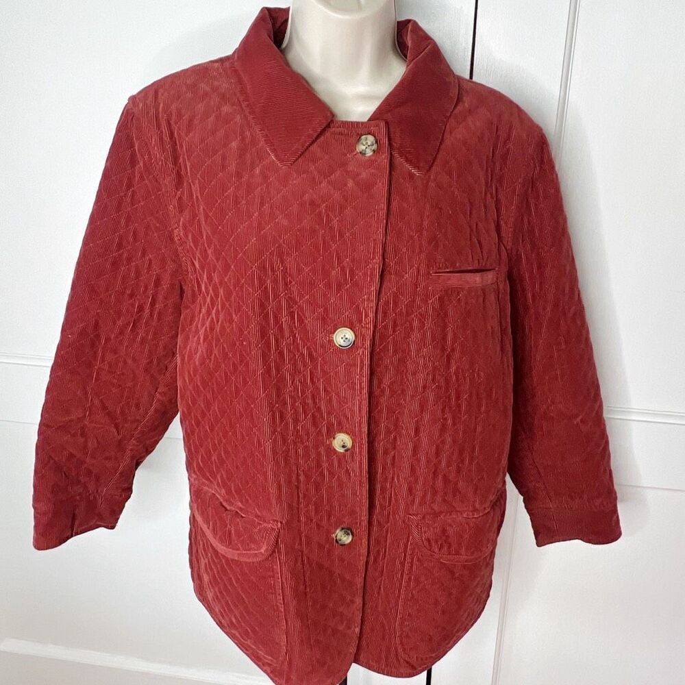 Brooks Brothers Corduroy Quilted Jacket Rust Plus Size 14